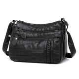 Women Bag Soft PU Leather Shoulder Bag Multi-layer Crossbody Handbag
