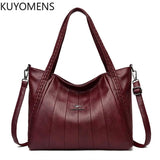 Large Capacity Leather Tote Shoulder Bag Casual Handbag Purse