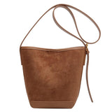 Frosted Suede Vintage Shoulder Bag Women's Composite Bags Bucket Handbag