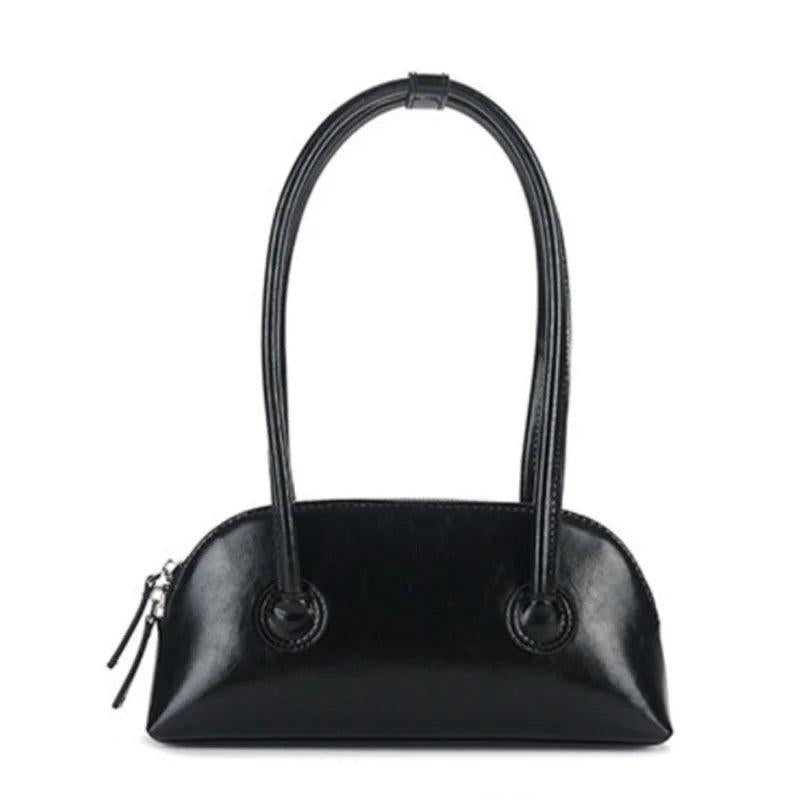 Vintage Oil Wax Skin Underarm Bag Women Handbag