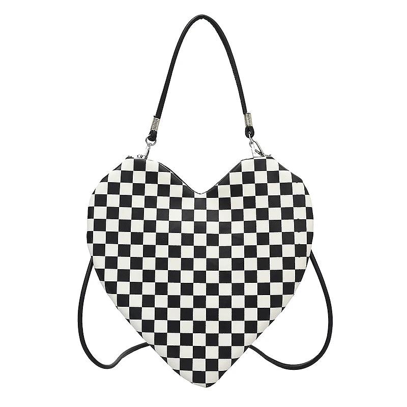 Plaid Shoulder Bag for Women Love Handbag and Purse High Women Armpit Bag