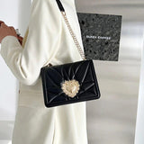 Small Square Chain Leather Handbag Messenger Bag