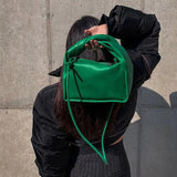 Women's Fold Handle Shoulder Bags PU Leather Ladies Clutch Purse Handbags Green