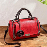 Flowers Pendant Handbag Women's Boston Bags Single Shoulder Bag
