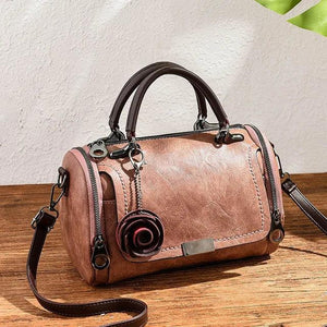 Flowers Pendant Handbag Women's Boston Bags Single Shoulder Bag