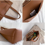 High Pu Leather Femme Shoulder Bag Handbags Women Tote Bag Casual Large Vintage