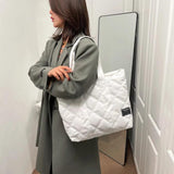 Canvas Shopper Shoulder Bag for Women Soft Cotton Capacity Shopping Bags Female