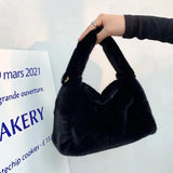 Winter Hobos Crossbody Bags for Women Faux Fur Ladies Tote Purse