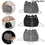 Silver Crystal Evening Clutch Bag for Women Party Wedding Purse