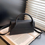 Small Messenger Bag For Women Solid Flap Pu Leather Shoulder Bag