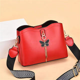 Butterfly Tassel Leather Messenger Bag for Women
