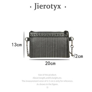 Tassel Rivet Small Crossbody Bag with Chain Strap for Girls