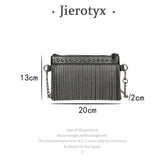 Tassel Rivet Small Crossbody Bag with Chain Strap for Girls