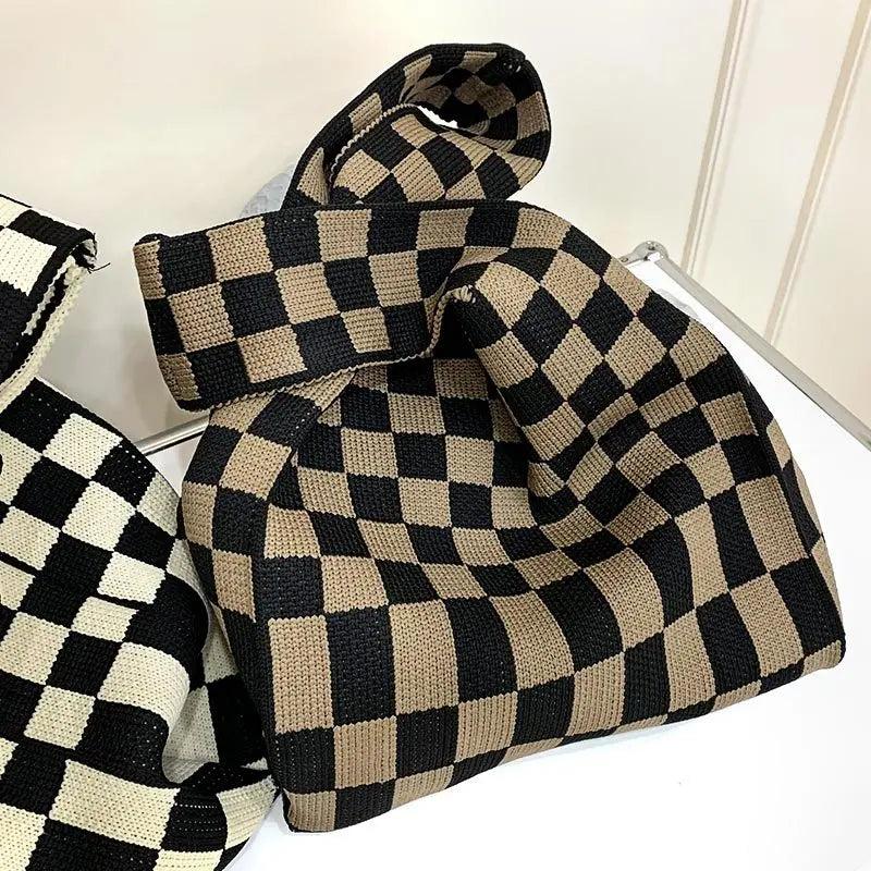 Female Woolen Knitted Braid Crossbody Bag Teen Crochet Winter Shoulder Tote