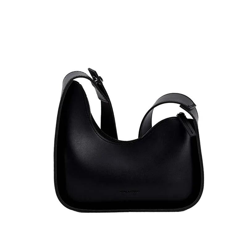 Leather Lemon Shoulder Bag Casual Satchel Wide Straps Handbag