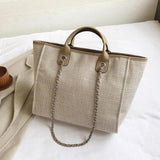 Women's Large Capacity Waterproof Tote Bag with Zipper Closure