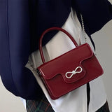 Vintage Patent Leather Women Shoulder Bag with Chain Strap