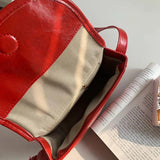 Women's Saddle Messenger Bag Pu Leather Small Shoulder Crossbody Vintage Handbag
