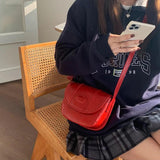 Women's Saddle Messenger Bag Pu Leather Small Shoulder Crossbody Vintage Handbag