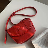 Women's Saddle Messenger Bag Pu Leather Small Shoulder Crossbody Vintage Handbag