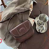 Women's Saddle Messenger Bag Pu Leather Small Shoulder Crossbody Vintage Handbag