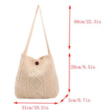 Knitted Handbag Large Capacity Shoulder Tote Bag Portable Shopper Bag