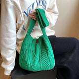 Knitted Handbag Large Capacity Shoulder Tote Bag Portable Shopper Bag