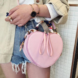 Heart-shaped Women Shoulder Bag PU Leather Crossbody Messenger Bags
