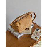 Retro Women Shoulder Bag Faux Suede Crossbody Handbag