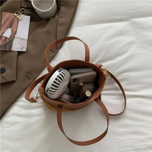Winter Faux Fur Bucket Women's Shoulder Bags Clutch Bags Ladies Crossbody Bag