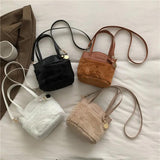 Winter Faux Fur Bucket Women's Shoulder Bags Clutch Bags Ladies Crossbody Bag