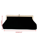 Velvet Evening Clutch Bag Rhinestone Buckle Party Handbag