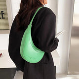 Half Moon Women Shoulder Bags Saddle Lady Handbags Pu Leather Underarm Bag Small