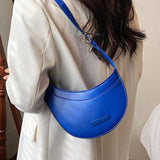 Half Moon Women Shoulder Bags Saddle Lady Handbags Pu Leather Underarm Bag Small