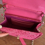 Rose Woolen Shoulder Bag Lock Plaid Pattern Small Chain Crossbody Bags