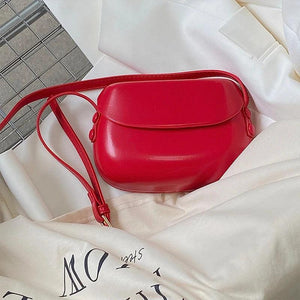 Vintage Red Saddle Shoulder Bag for Women