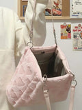 Furry Casual Tote Bag Love Heart Sweet Shoulder Plush Handbag