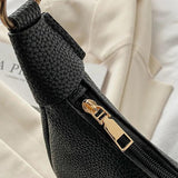 Solid Underarm Bag Casual Shopping Tote Bag PU Leather Shoulder Messenger Bag