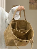 Women's Canvas Shoulder Bag Ladies Handbags Multiple Pockets Casual Tote