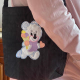 Bear Shoulder Bag Heart Quilting Tote for Women