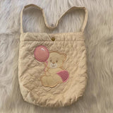 Bear Shoulder Bag Heart Quilting Tote for Women