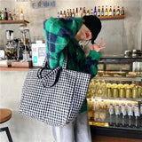 Plaid Double-Sided Shoulder Bag Student Female