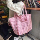 Plaid Double-Sided Shoulder Bag Student Female
