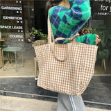 Plaid Double-Sided Shoulder Bag Student Female