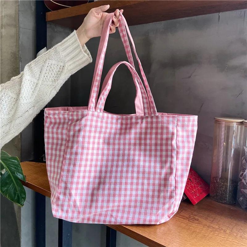 Plaid Double-Sided Shoulder Bag Student Female