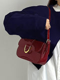 Retro Red Women's Shoulder Bag Small Square Clutch Purse