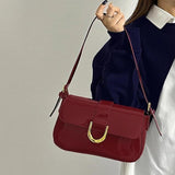 Retro Red Women's Shoulder Bag Small Square Clutch Purse