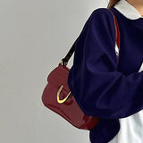 Retro Red Women's Shoulder Bag Small Square Clutch Purse