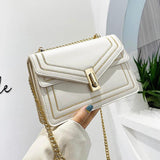 Female Square Crossbody Bag High Leather Chain Shoulder Messenger Bag