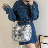 Faux Fur Shoulder Bag Chain Crossbody Tote Handbag